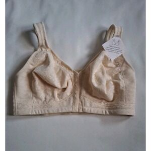 Women's Plus Size Bra 36D Front Closure Beige